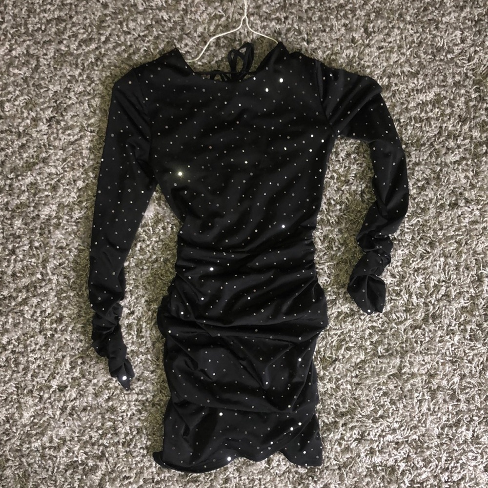 Black sequence dress